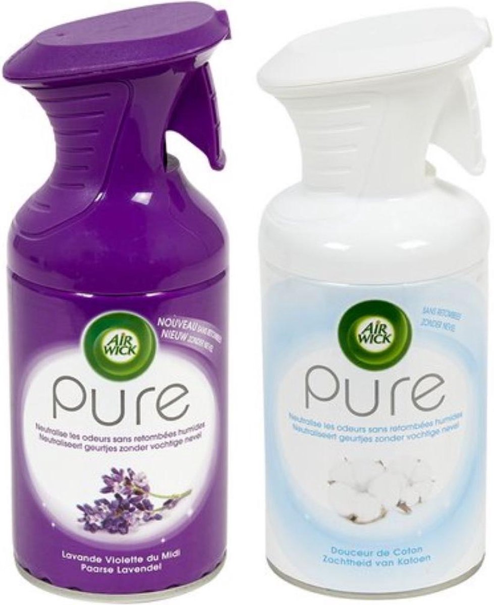 Air Wick Pure Luchtverfrisser Duoverpakking Mix - Pure Cotton & Lavendel