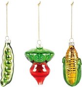 &Klevering Vegetable Christmas / Kerst ornamenten hangers set van 3