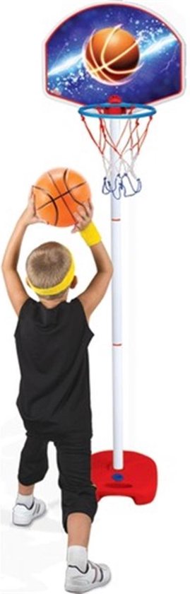 Basketbalset - Basketbal standaard kinderen - Basketbalring - Basketbalpaal in hoogte verstelbaar- Basketbalnetje - Gratis basketbal - DEDE