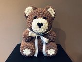 Rozen Teddybeer van Kunstrozen 38 cm Bruin  /Valentijnsdag/ Moederdag/ Verjaardag Cadeau/ Bloemen Beer