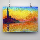 Poster zonsondergang in Venetië - Claude Monet - 70x50cm