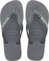 Havaianas Brasil Logo Unisex Slippers - Steel Grey/Steel Grey - Maat 31/32
