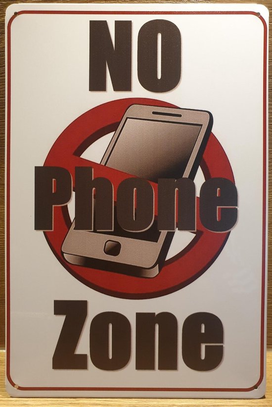 Door residentie verkoper No Phone Geen smartphone zone Reclamebord van metaal METALEN-WANDBORD -  MUURPLAAT -... | bol.com