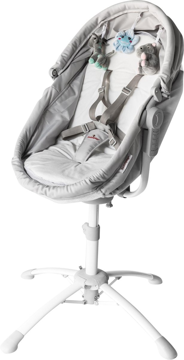 Lionelo Blossom Elektrische Wipstoel tot 9 kg | Multirichting schommelen | Bluetooth Speaker | Bamboe Bekleding | Afstandsbediening | Traploos Verstelbare Rugleuning | 5 Schommelstanden (Grijs