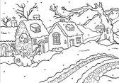 PIF003 Embossingfolder Nellie Snellen - boerderij in sneeuw - embossing mal kerst - snowy cottages