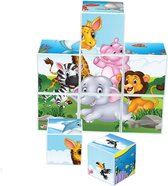 Blokkenpuzzel Dieren - Kinderpuzzels 3 jaar - Kinderpuzzels - Kinderpuzzels 2 jaar - Kinderpuzzels 5 jaar – Vormenstoof – Bouwblokken – Blokken baby - Blokken - Blokkendoos