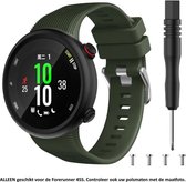 Siliconen Bandje - Geschikt voor Garmin Forerunner 45S - Legergroen/Donkergroen