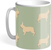 Hound & Herringbone - Fawn Franse Bulldog Mok - Fawn French Bulldog Mug