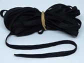 Plat elastiek 6 mm breed kleur zwart  5 meter (extra zacht)