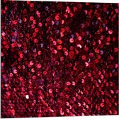 Dibond - Rode Pailletten  - 80x80cm Foto op Aluminium (Wanddecoratie van metaal)