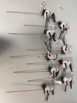 Kerstprikkers vogels - set van 9 stuks