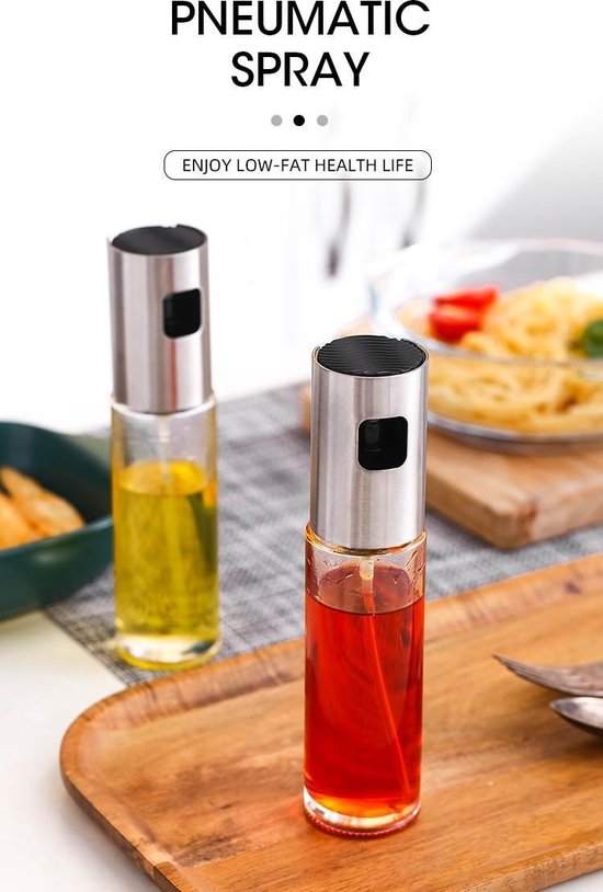 Lot De 2 Vaporisateurs Huile 200 Ml + Brosse – Pulvérisateur Cuisine Anti-gaspillage Pour Huile D’Olive, BBQ, Salade, Pâtisserie