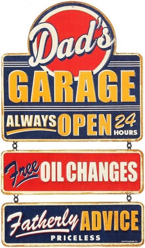 Wandbord Special - Dad's Garage Always Open