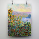 Poster parterres de fleurs à Vétheuil - Claude Monet - 50x70cm