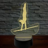 3D Kleuren Turnen Lamp Handstand Brug - 7 kleuren - Sfeerverlichting voor turnsters | Gymnastiek Lamp | Gymlamp