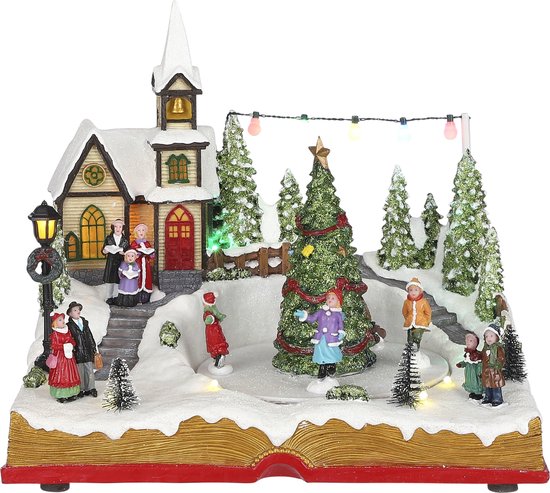 Luville - Little village in book battery operated - Kersthuisjes & Kerstdorpen