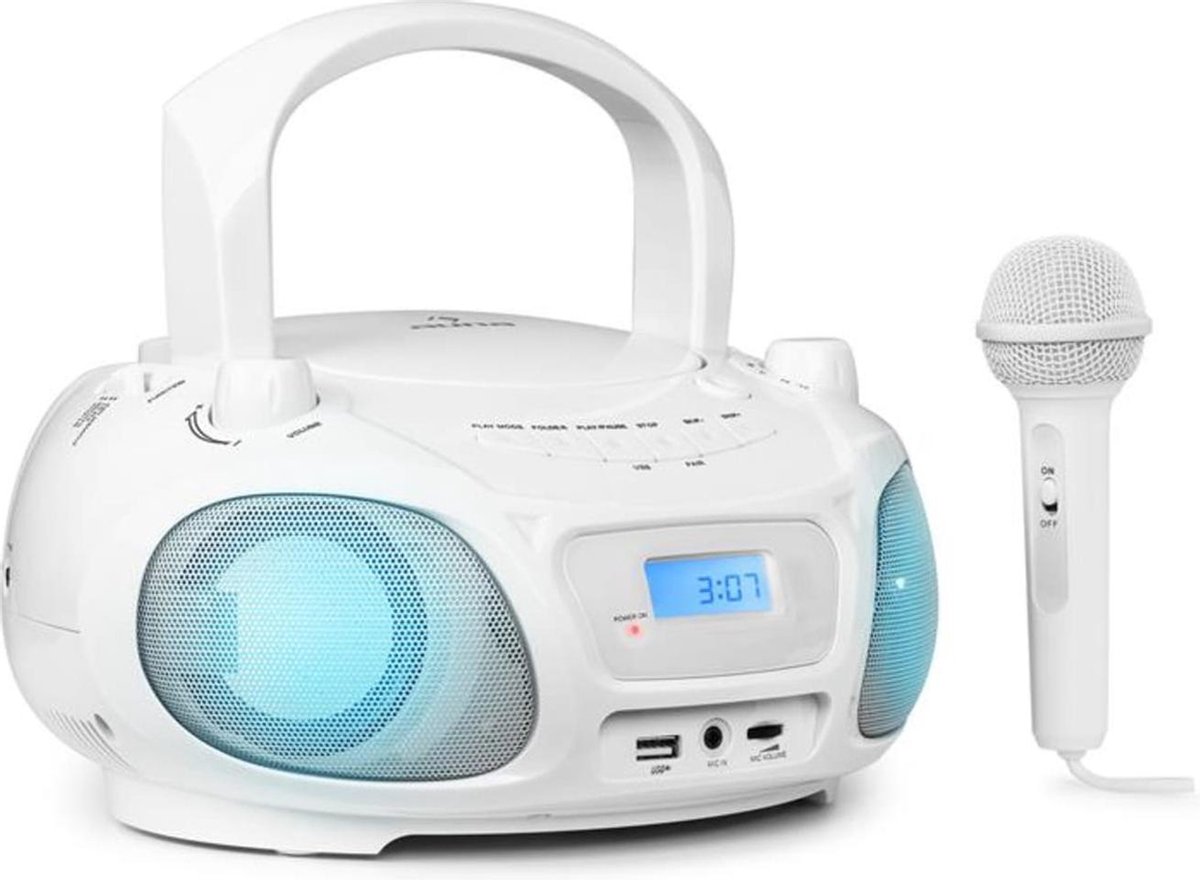 Roadie Sing CD boombox FM Radio Light Show Lecteur CD, karaoké avec