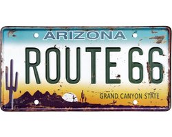 Signs-USA - Souvenir kentekenplaat nummerbord Amerika - verweerd - 30,5 x 15,3 cm - Route 66 - Arizona
