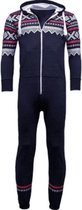 Navy Onesie - Aztec Onesie - Huispak volwassenen - Maat L
