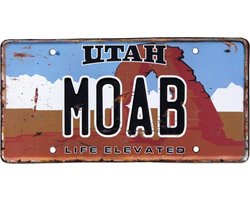 Signs-USA - Souvenir kentekenplaat nummerbord Amerika - verweerd - 30,5 x 15,3 cm - Moab - Utah