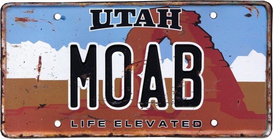 Signs-USA - Souvenir kentekenplaat nummerbord Amerika - verweerd - 30,5 x 15,3 cm - Moab - Utah