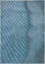 9132 Waves Shores Blue Nile Vloerkleed - 140x200  - Rechthoek - Laagpolig Tapijt - Modern - Blauw, Grijs