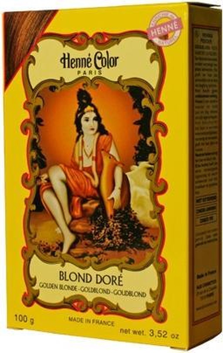 Henna poeder permanente haarkleuring Blond Dore / goudblond 100 gram