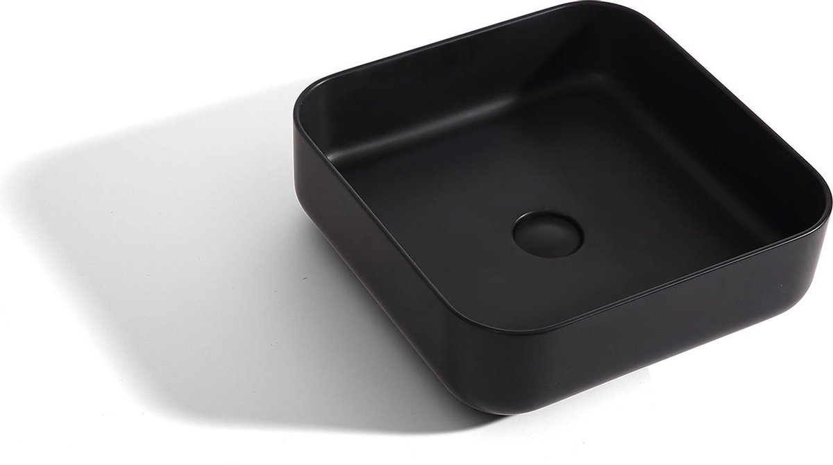Mawialux opzet waskom - Solid surface - 40x40 cm - Mat zwart - Phillip