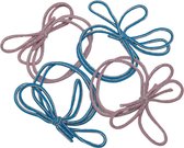 Jessidress Elastiekjes Haar elastieken met zilveren randjes - Blauw/Roze
