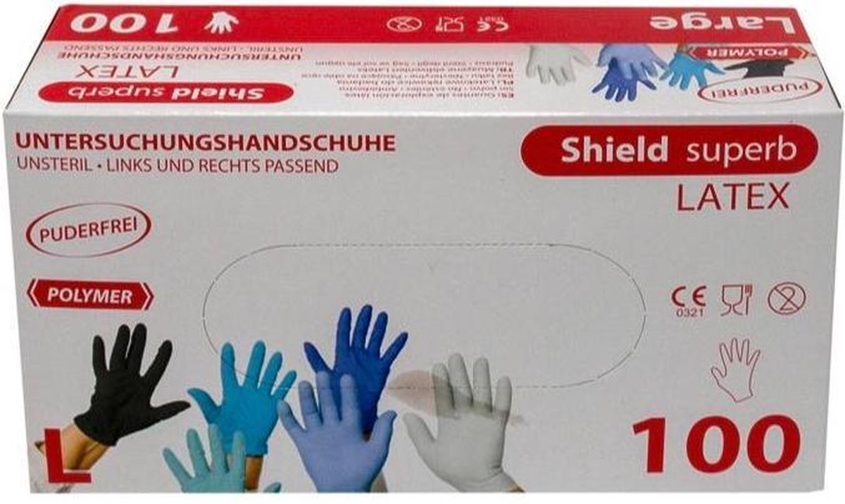 Latex handschoenen wegwerp, Latex wegwerphandschoenen maat XL