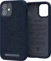 Njord byELEMENTS iPhone 12 Mini hoesje - Back Cover Telefoonhoesje van zalmleer - Blauw