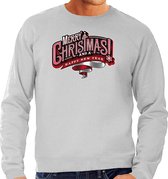 Merry Christmas Kerstsweater / Kersttrui grijs voor heren - Kerstkleding / Christmas outfit 2XL