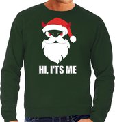 Devil Santa Kerstsweater / Kersttrui hi its me groen voor heren - Kerstkleding / Christmas outfit XL