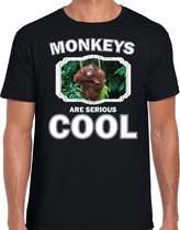 Dieren apen t-shirt zwart heren - monkeys are serious cool shirt - cadeau t-shirt orangoetan/ apen liefhebber XL