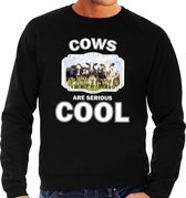 Dieren Nederlandse kudde koeien sweater zwart heren - cows are serious cool trui - cadeau sweater koe/ koeien liefhebber L