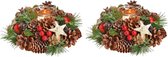 2x pièces de Noël décoration de table de Noël avec des guirlandes lanterne 17 cm - Décorations de Noël / décorations de Noël