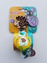 Nuby Fopspeenhouder met Fopspeen 0-6 maand Egel Geel