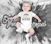 Romper let him sleep for when he wakes he will move mountains - Baby romper met tekst - korte mouw rompertje - maat 74-80 - kraamcadeau  zwangerschapscadeau babyshower baby kleding