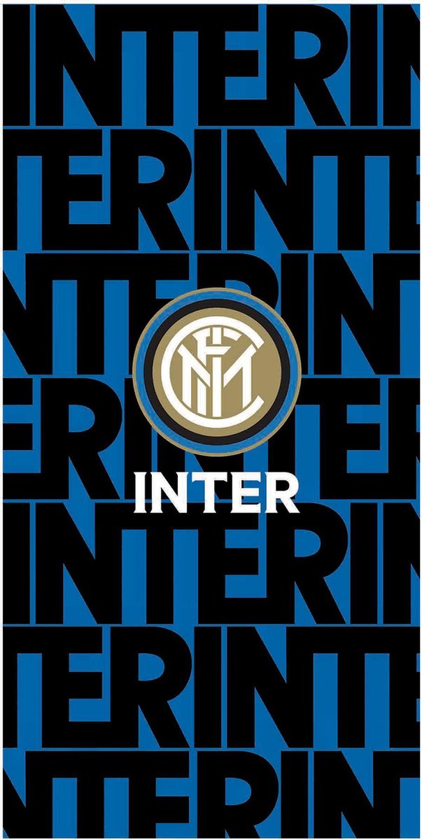 Inter Milan Handdoek 70 x 140 cm Zwart/Blauw