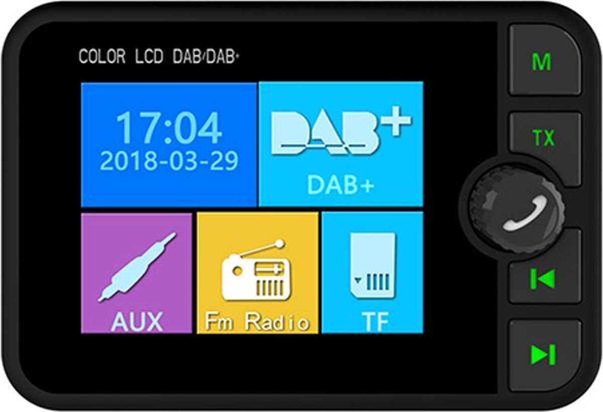 serie Loodgieter Aziatisch Auto DAB / DAB + radioadapter 2,4 "LCD Bluetooth FM-zender Handsfree bellen  Carkit... | bol.com