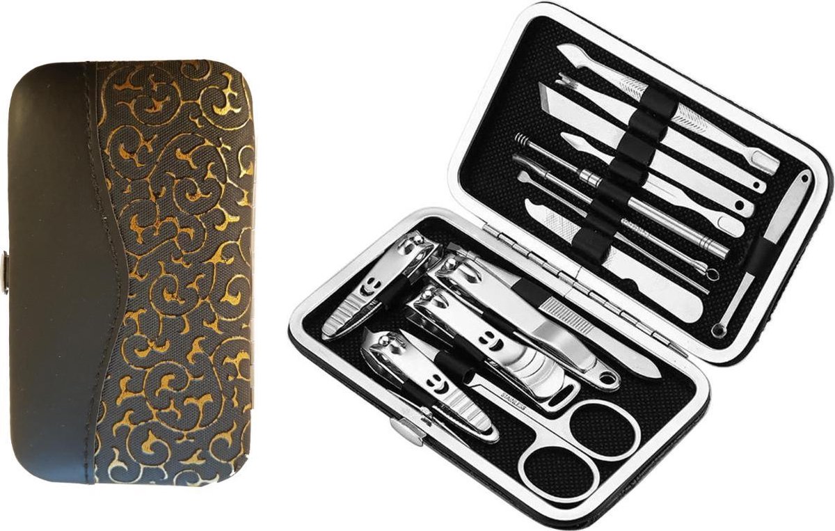 Manicure set (12 delig) – nagelknipper – luxury design – pedicure set - beautycase