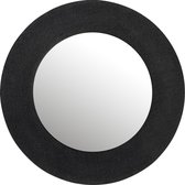 Mirror Mirror - Spiegel - jute textuur - zwart - alu ring- large