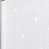 Cadeaupapier/inpakpapier zilver met glitters - 400 x 70 cm - Cadeau inpakken cadeaurollen