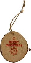 Cintre de Noël - Joyeux Noël - Marron / Rouge - Bois - l 7 xh 8 cm