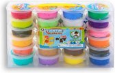 Kleiset met 24x kleuren klei potjes 20 gram - Creatief speelgoed - Knutselen - Knutselmateriaal - Kleien