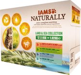 Iams Naturally Cat Wet Land - Vlees & Vis - Katten natvoer - 12 x 85 g