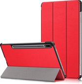 Samsung Galaxy Tab S7 Plus 2020 Hoesje - 12.4 inch - Samsung Tab S7 Plus Hoes Tri fold Cover Tablet case - Rood
