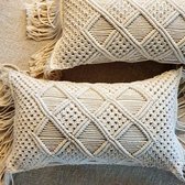 Nusa Originals - Handgemaakte Bohemien Macramé Kussenhoes - Ecovriendelijk en Duurzaam - 30cmx50cm