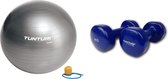 Tunturi - Duoset - Fitness Set - Yoga Bal - Fitness Bal - Gewichten - 2 x 4 kg