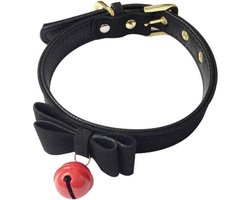 Sexy Klinknagel Choker met Bel - Zwart -Alternatieve Metaal Pu Lederen Kraag Bell Slave Kostuum Bdsm Bondage Ketting Nekband Sex Toys